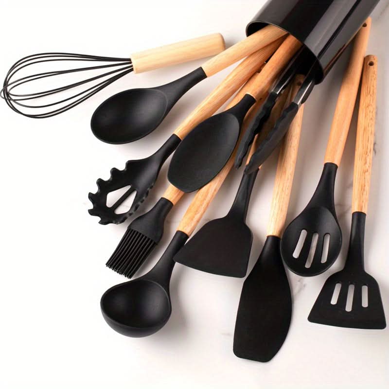 12-teiliges Küchen-Utensilien-Set - Kratzfest & Hitzebeständig