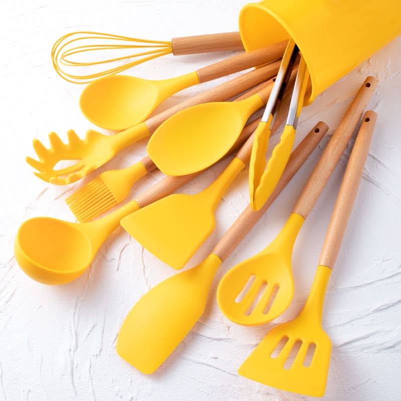 12-teiliges Küchen-Utensilien-Set - Kratzfest & Hitzebeständig