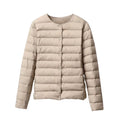 Damen Leichte Steppjacke - Rundhalsausschnitt mit Knopfleiste