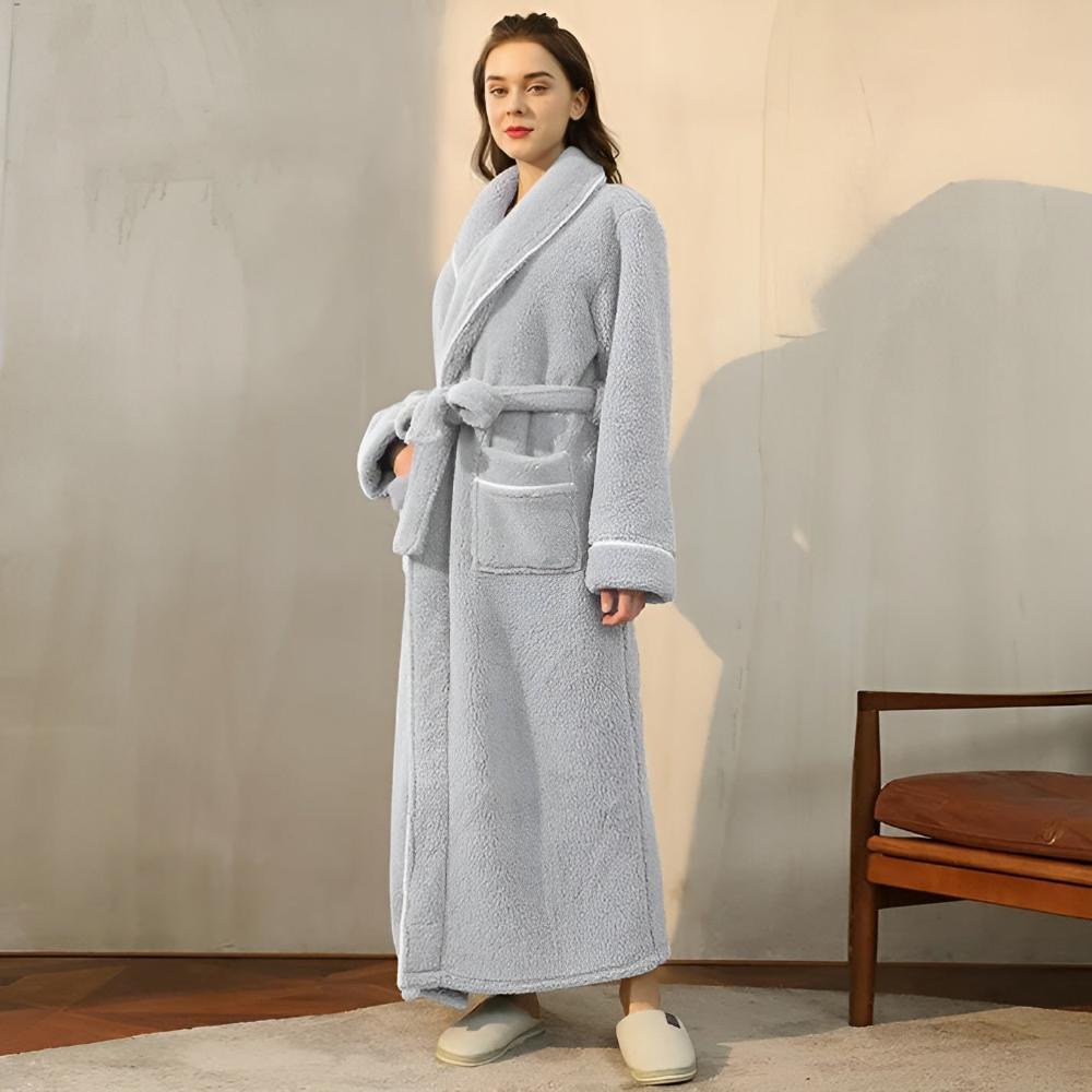 Unisex Langer Morgenmantel - Flauschiger mit Gürtel