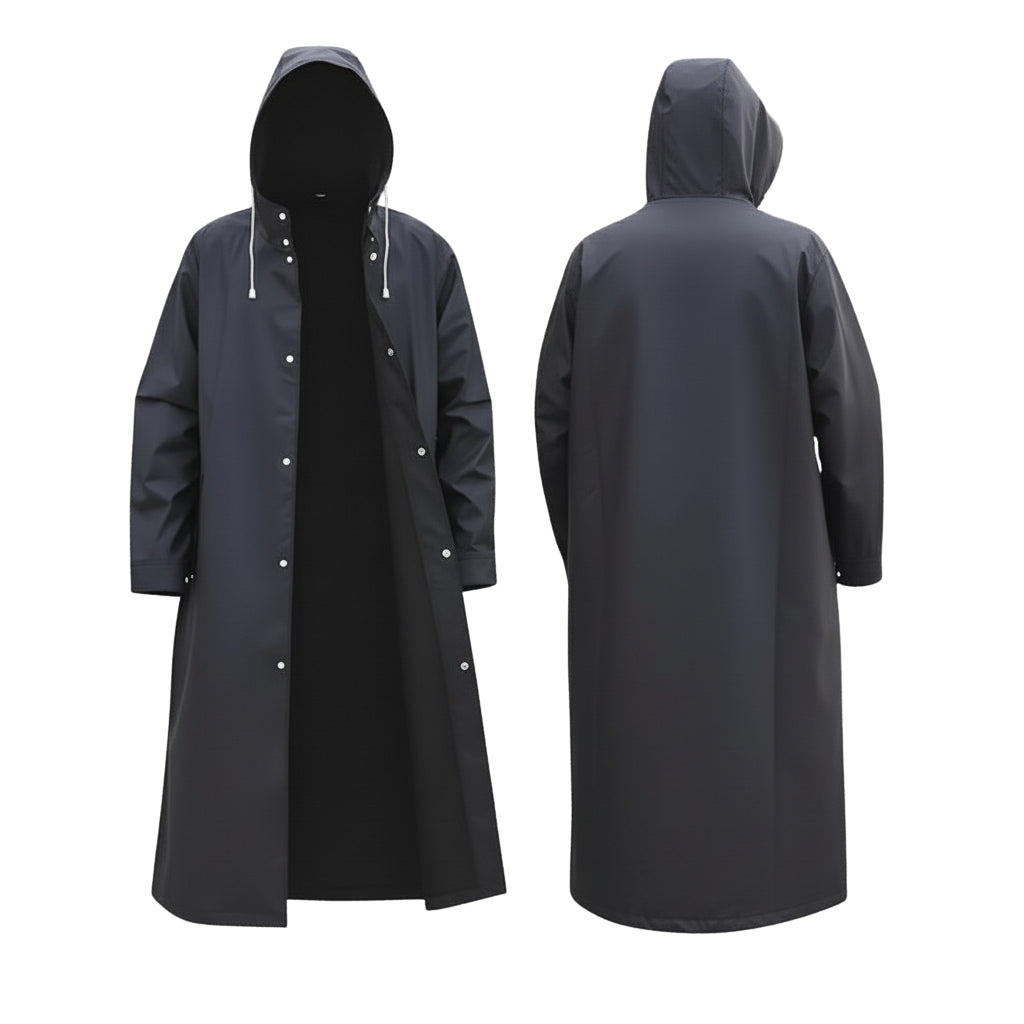 Herren Schwarze Wasserdichte Jacke - Winddicht mit Kapuze