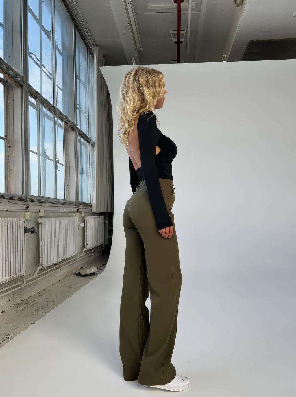 Damen High-Waisted Arbeitshose - Weites Bein Passform