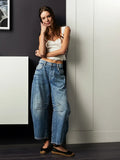 Damen-Jeans mit weitem Bein - Hohe Taille & Lockere Passform