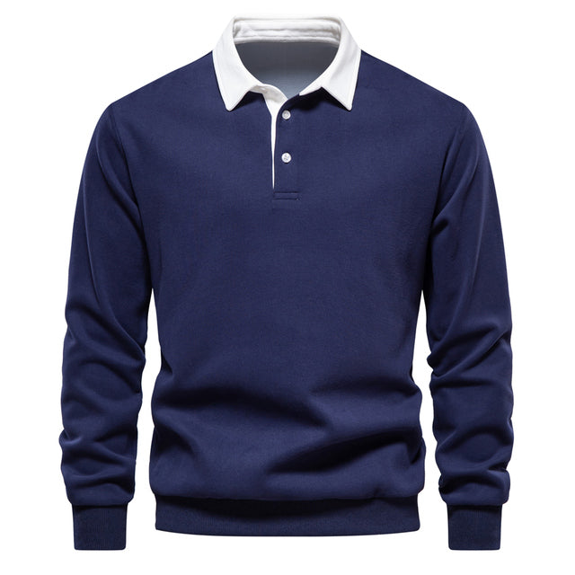 Stilvolles langärmliges Poloshirt mit klassischem Kragen für Herren