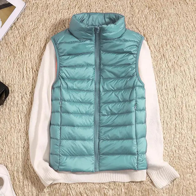 Damen Ultra Leichte Puffer Gilet - Gesteppt & Packbar