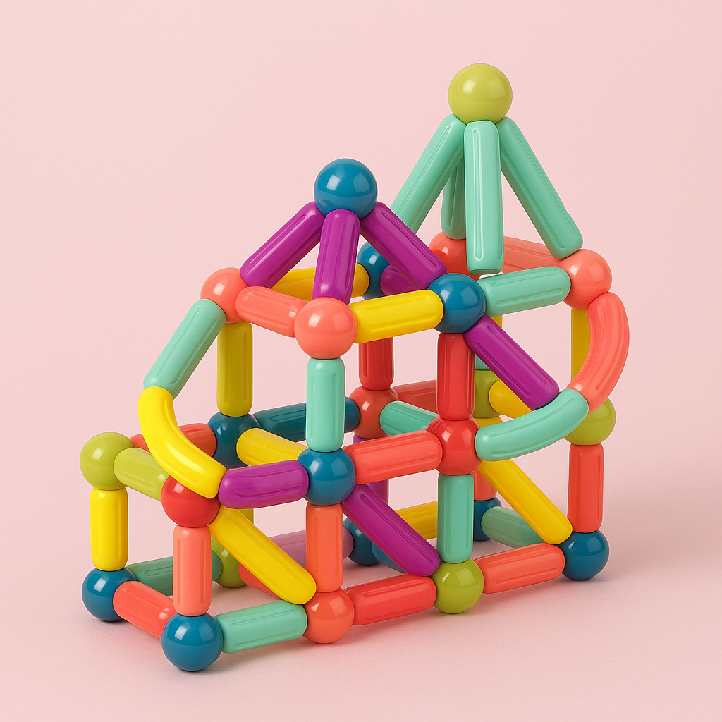 Magnet Baukasten Stäbe & Bälle – Pädagogisches 3D Konstruktionsspiel