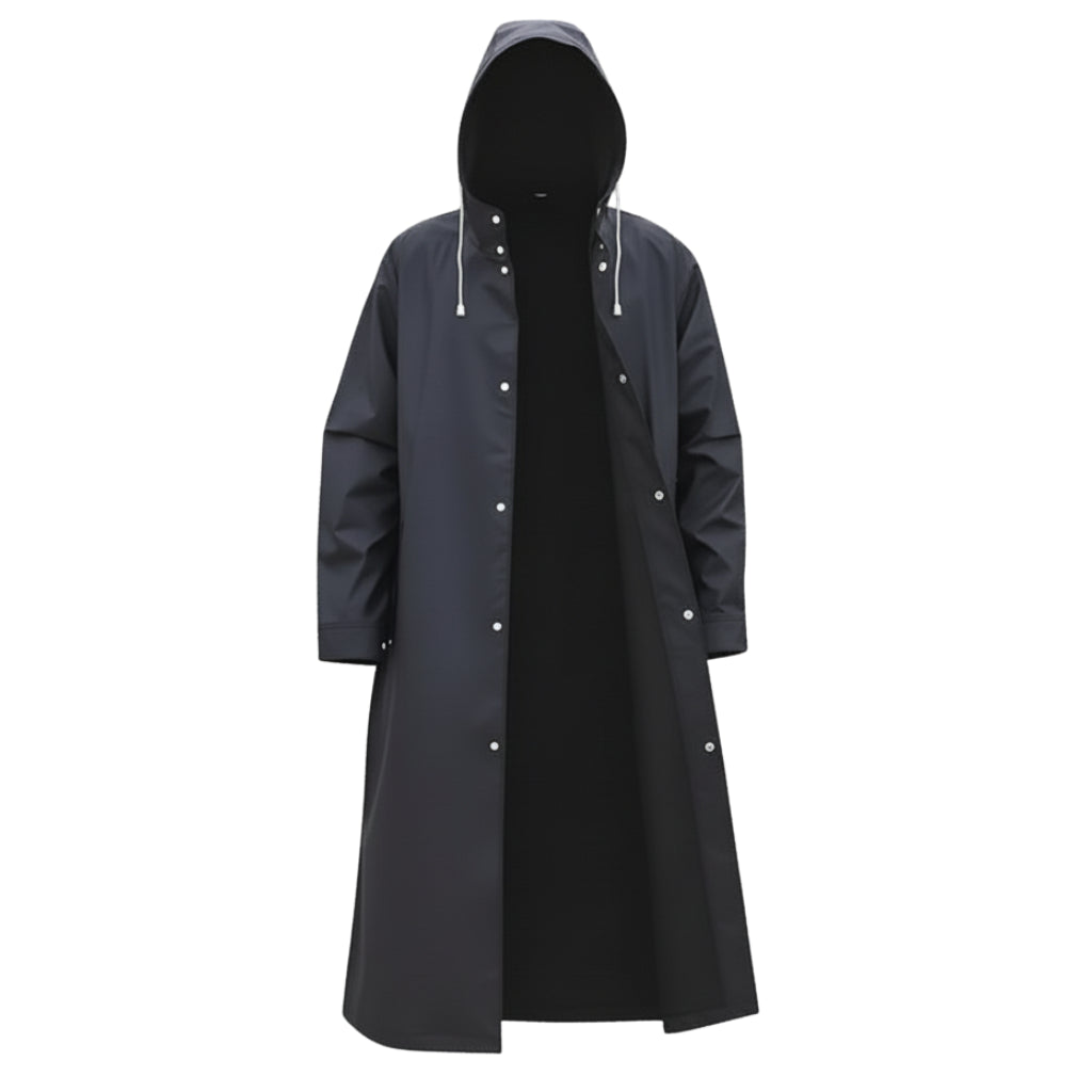 Herren Schwarze Wasserdichte Jacke - Winddicht mit Kapuze