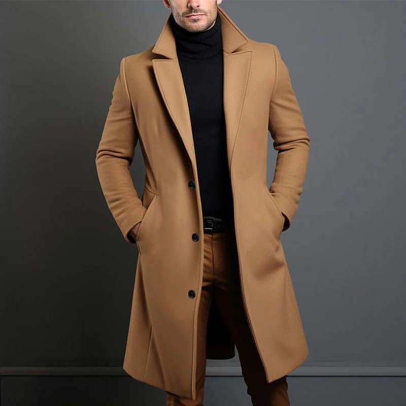 Herren Maßgeschneiderter Einreihiger Mantel - Kerben-Revers-Stil