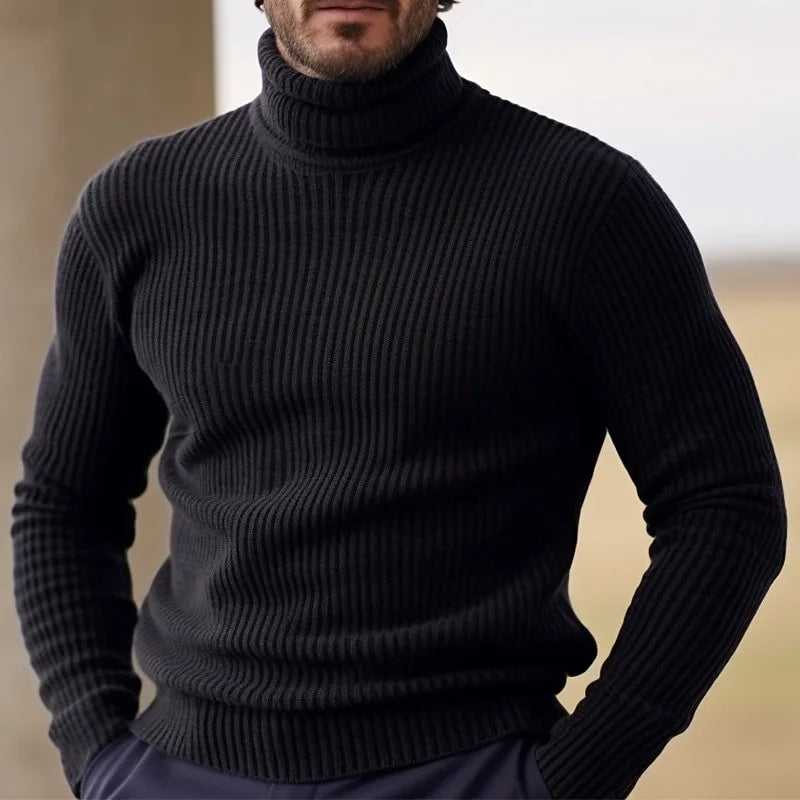 Herren Rollkragenpullover - Gerippt Slim Fit