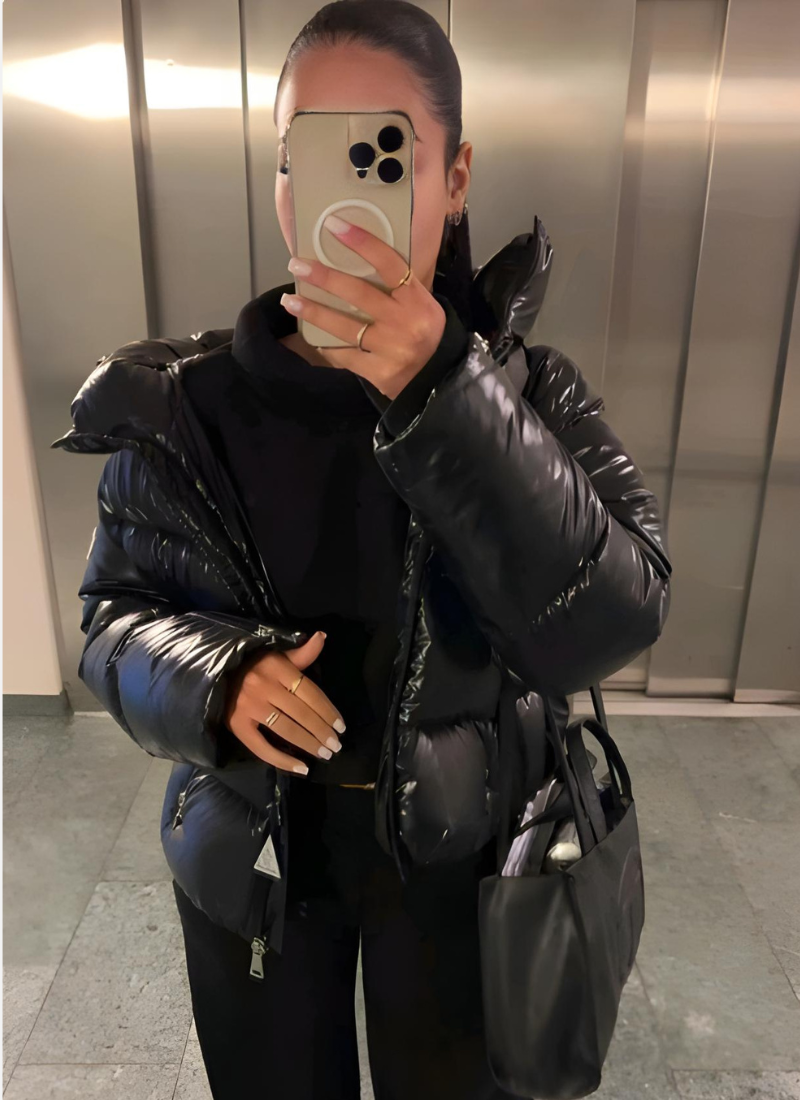 Damen Puffer Jacke - Slim Fit mit Kapuze