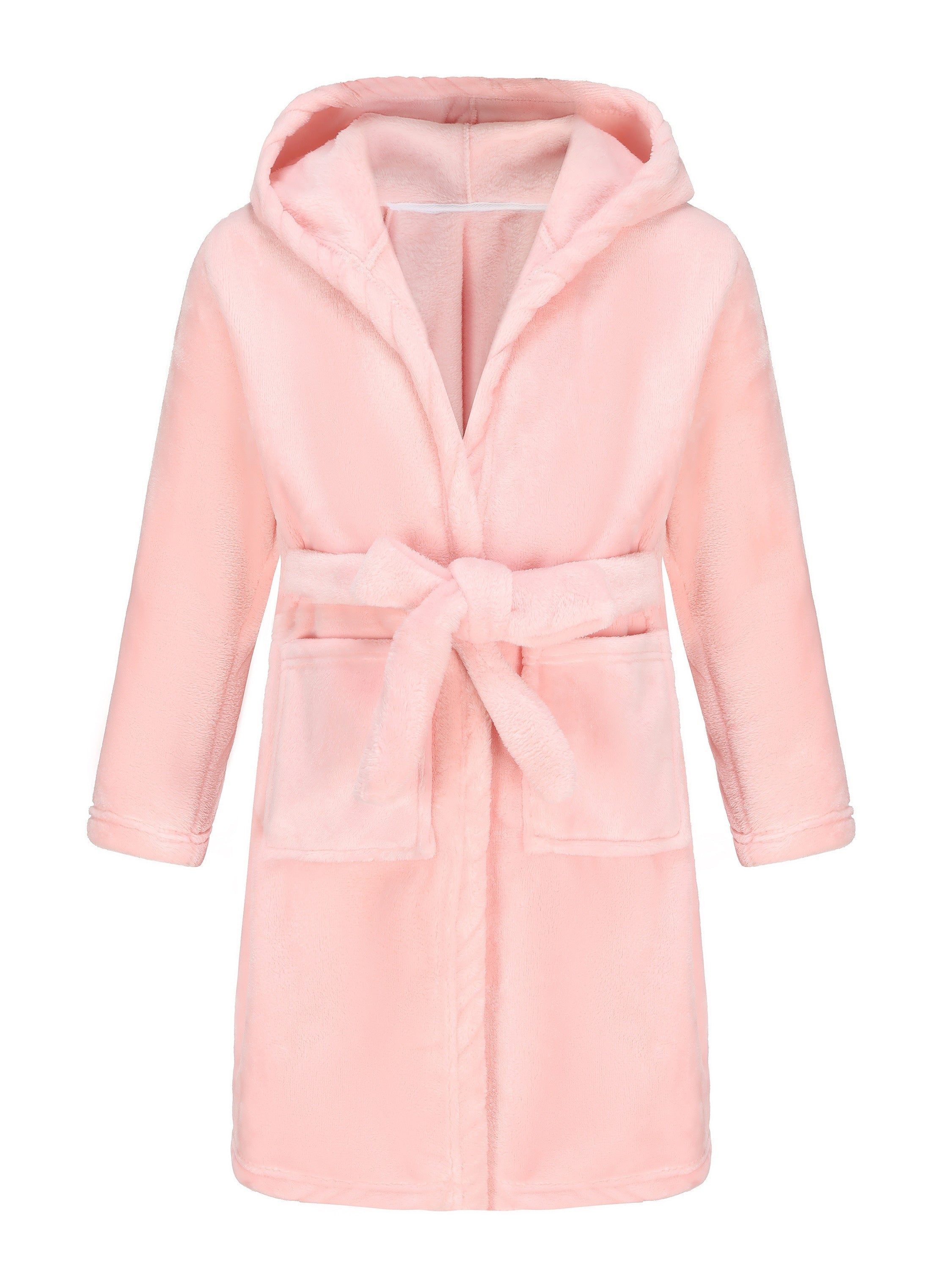 Kinder Weicher Morgenmantel - Kapuzen-Robe mit Gürtel und Taschen