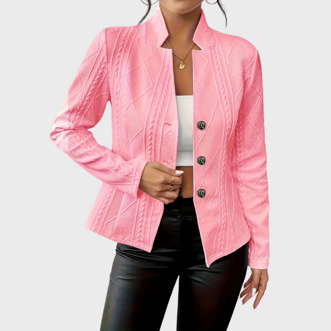 Damen Kurz-Blazer – Einreihig mit Stehkragen
