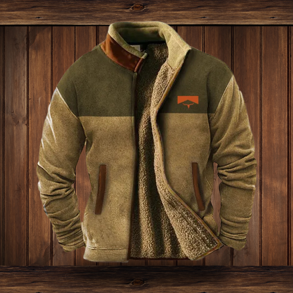 Herren Tribal Muster Jacke - Weiche Textur mit Stehkragen