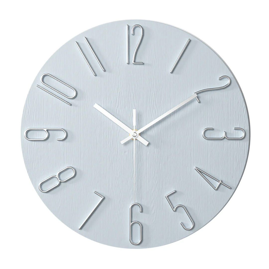 Minimalistische Wanduhr - Stille Quarz mit 3D Geometrischem Akzent