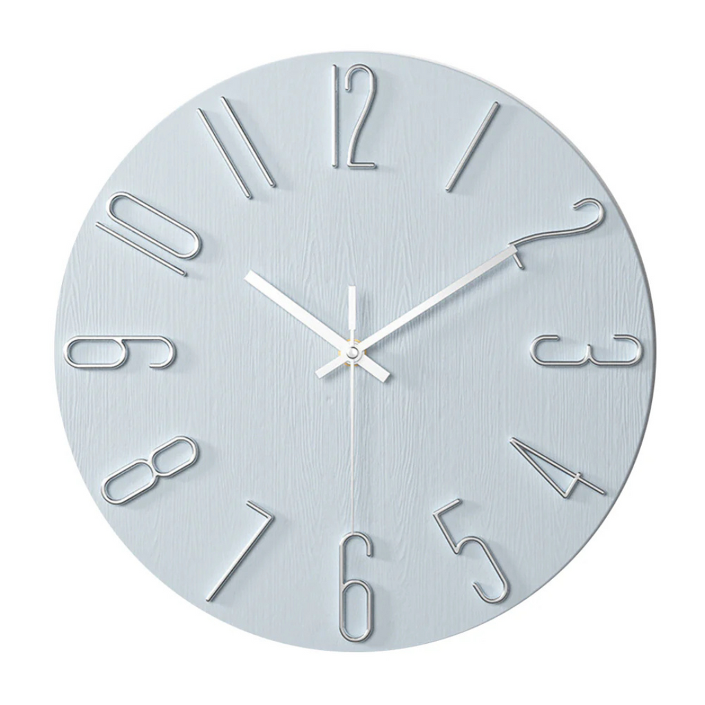 Minimalistische Wanduhr - Stille Quarz mit 3D Geometrischem Akzent