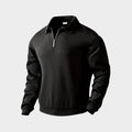 Herren Strukturierter Polo Pullover - Viertel-Reißverschluss mit Langarm