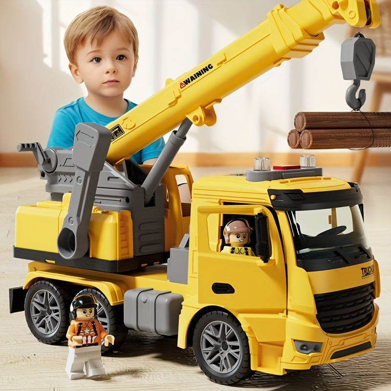 Kinder Kranwagen Spielzeug – Baukran mit Licht & Soundeffekten