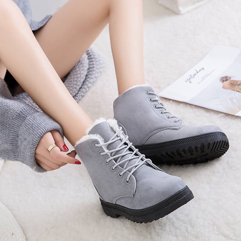 Damen Winter Stiefeletten - Schnürung mit Weicher Innenseite