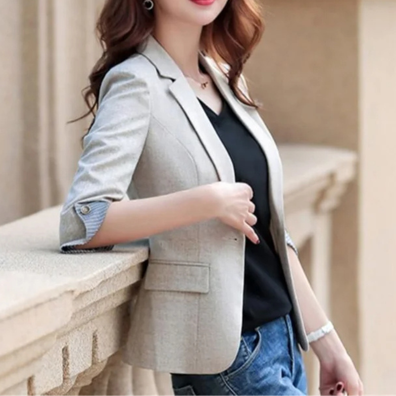 Damen Maßgeschneiderter Blazer - 3/4 Ärmel & gestreiftes Futter