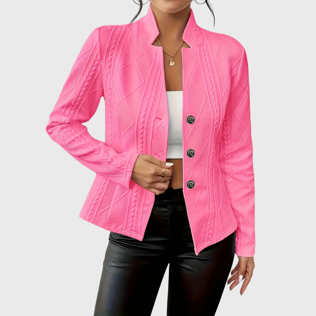 Damen Kurz-Blazer – Einreihig mit Stehkragen