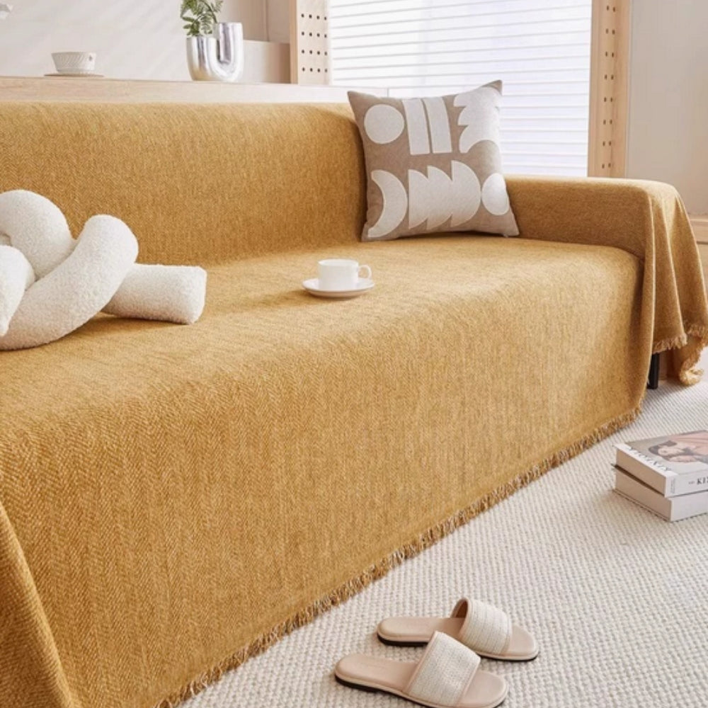 Wasserdichter Sofa-Bezug – Rutschfest mit Fransen-Detail