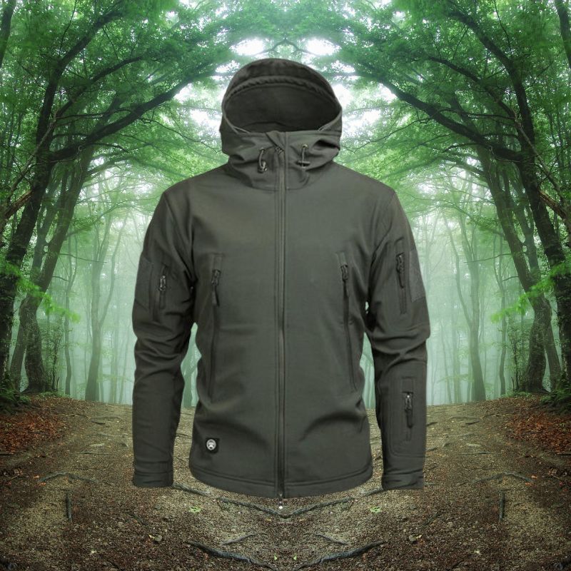 Herren Winter-Kapuzenjacke - Multi-Pocket-Utility-Stil