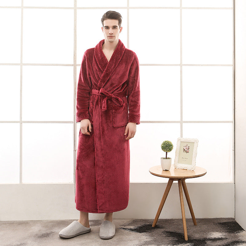 Unisex Strukturierter Morgenmantel - Schalkragen Robe