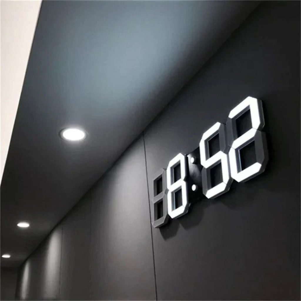 Moderne 3D Digitale Wanduhr - LED Zeitanzeige für Zuhause & Büro
