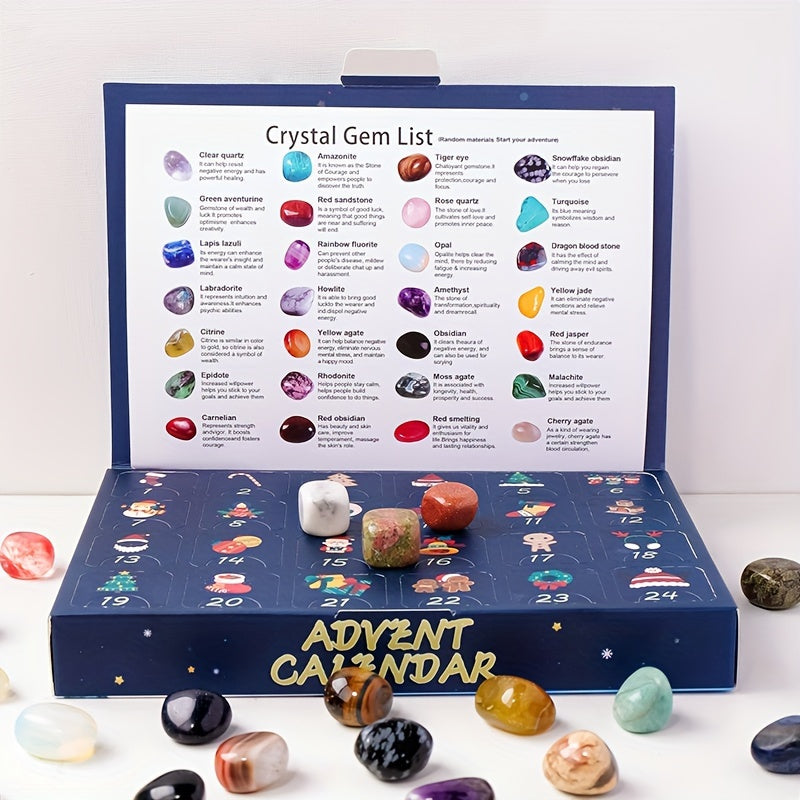 Edelstein-Sammlung Adventskalender Set - 24 Naturkristalle & Blind Box