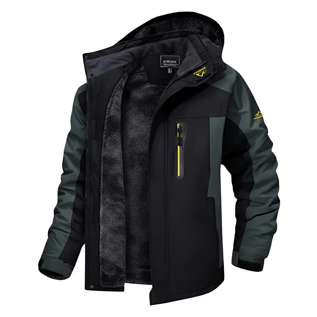 Herren Winter-Kapuzenjacke - Wasserdicht & Multitasche