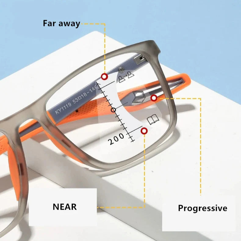 Ultra-Light Multifocal Photochromic Progressive Anti-Blue Light Reading Glasses