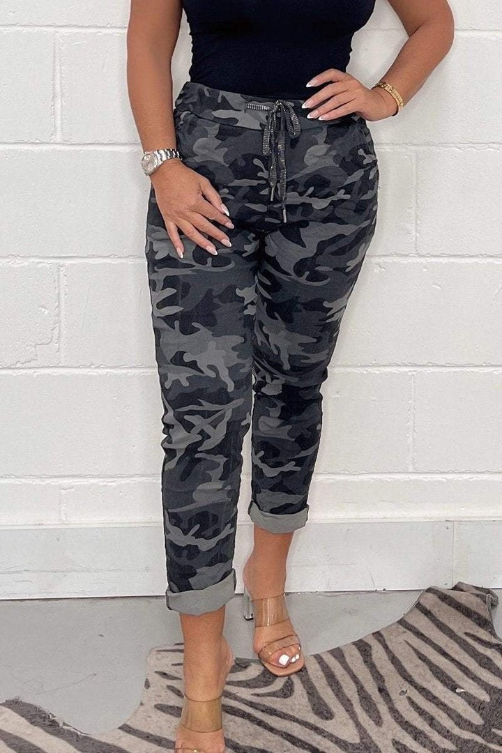 Damen Leoparden-Print-Hose - Stilvolle Schmale Passform