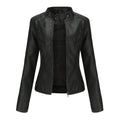 Damen Jacke im Schmalen Moto-Stil - Reißverschluss & Hoher Kragen