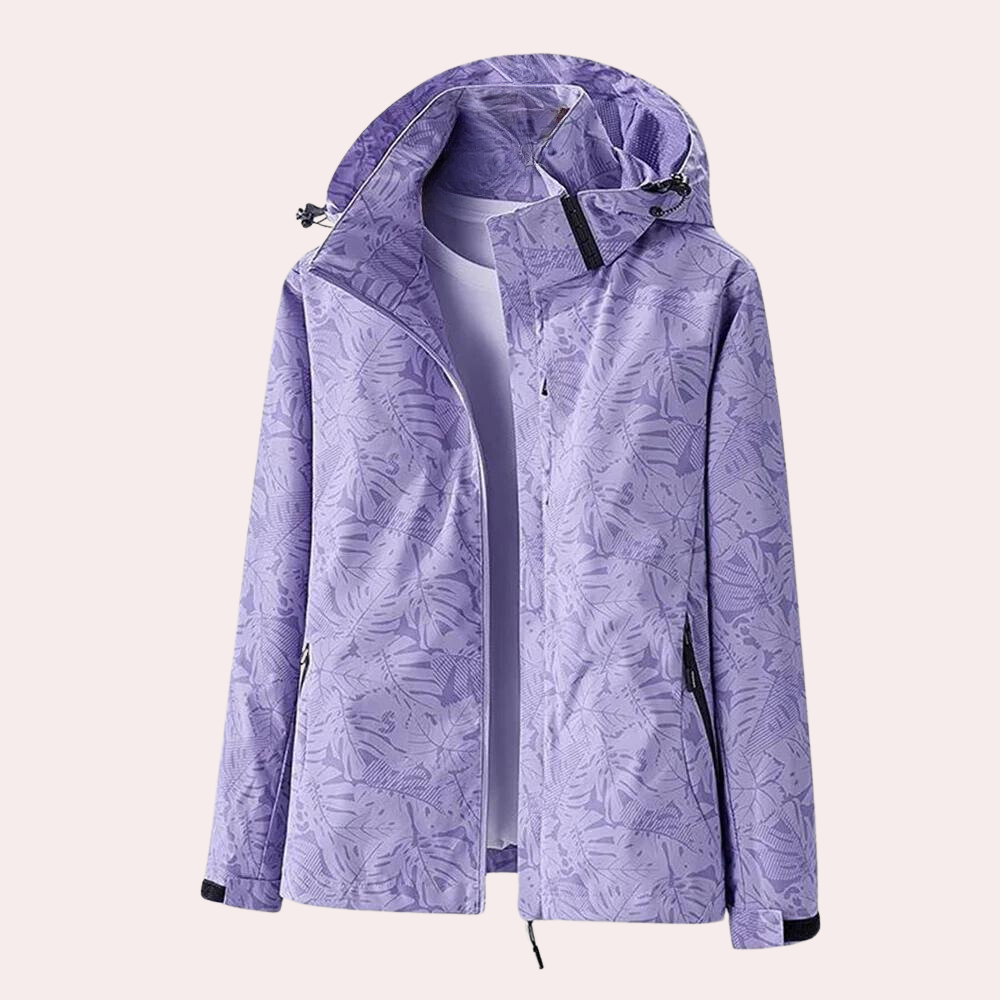 Damen Bedruckte Windbreaker - Abnehmbare Kapuze Design