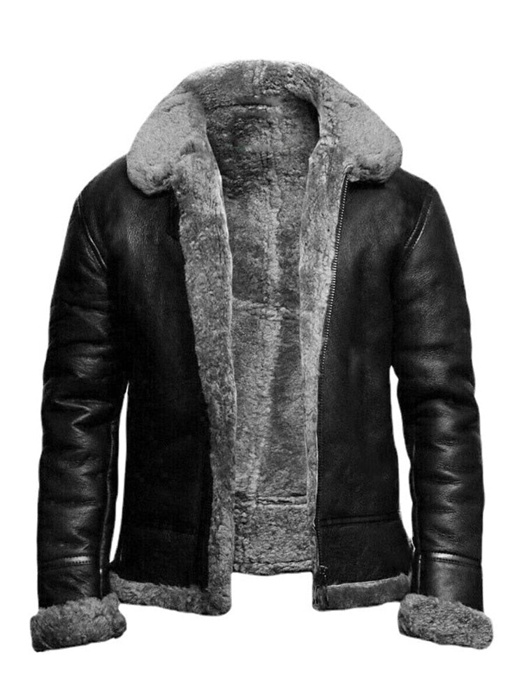 Herren Piloten Winterjacke - Reißverschluss & Weiches Futter