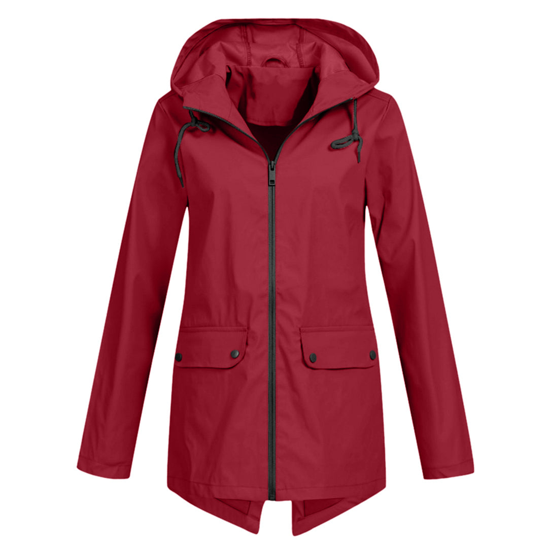 Damen Stilvolle Wasserdichte Jacke - Verstellbare Kapuzenfunktion