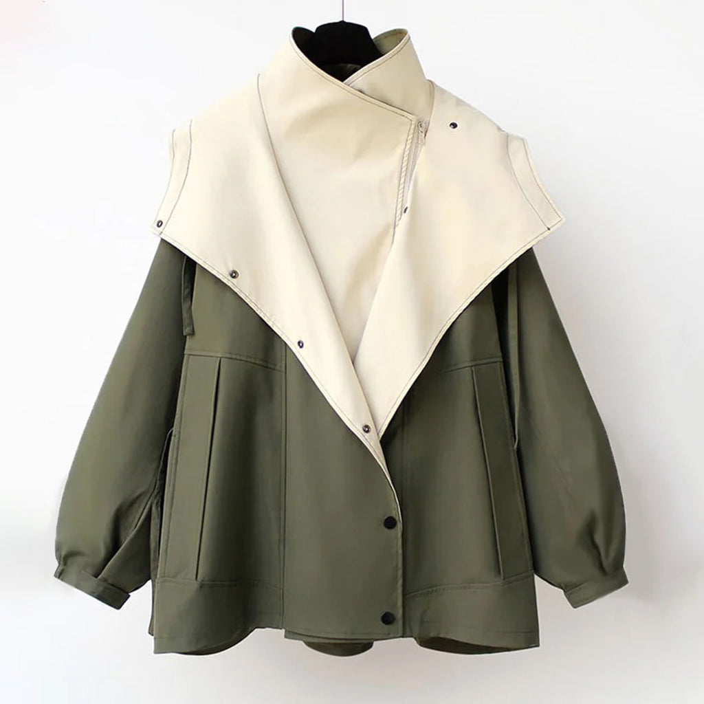 Damen Oversized-Trenchcoat – Winddicht mit Doppelkragen