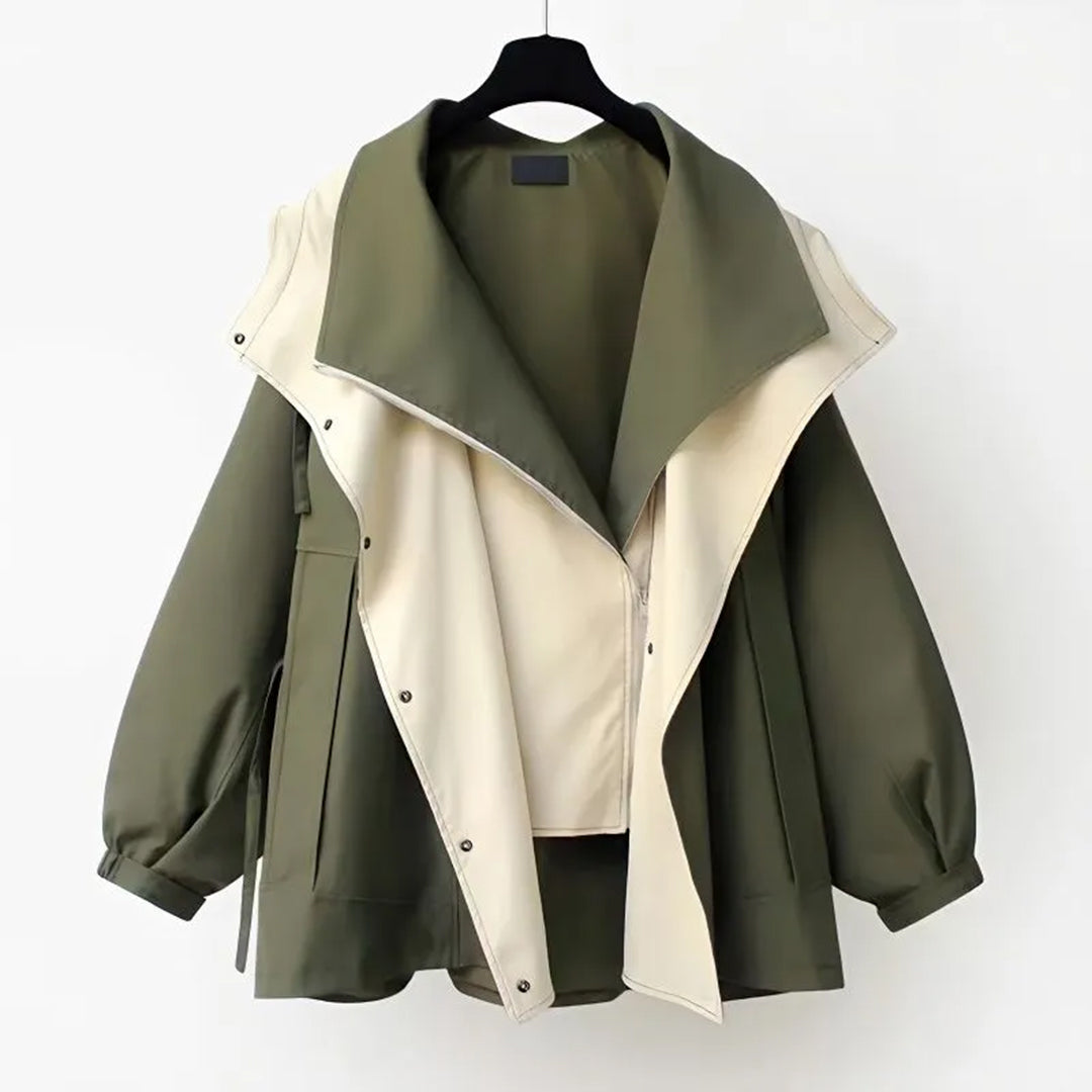 Damen Oversized-Trenchcoat – Winddicht mit Doppelkragen