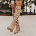 Damen Kniehohe Slouch Stiefel - Mit Blockabsatz