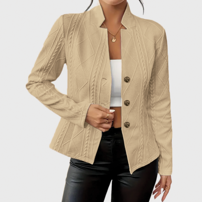 Damen Kurz-Blazer – Einreihig mit Stehkragen