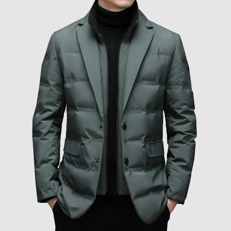 Herren Winter-Steppjacke - Maßgeschneiderte Passform & Kerben-Revers