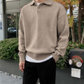 Herren Strick-Polo-Pullover – Entspannte Passform mit Kragen-Knopfleiste