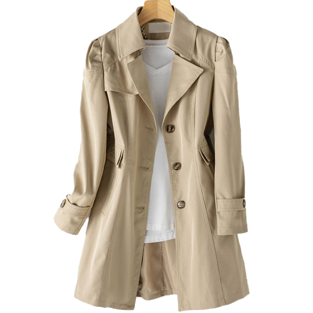 Damen Stylischer Trenchcoat – Winddicht & Wasserfest