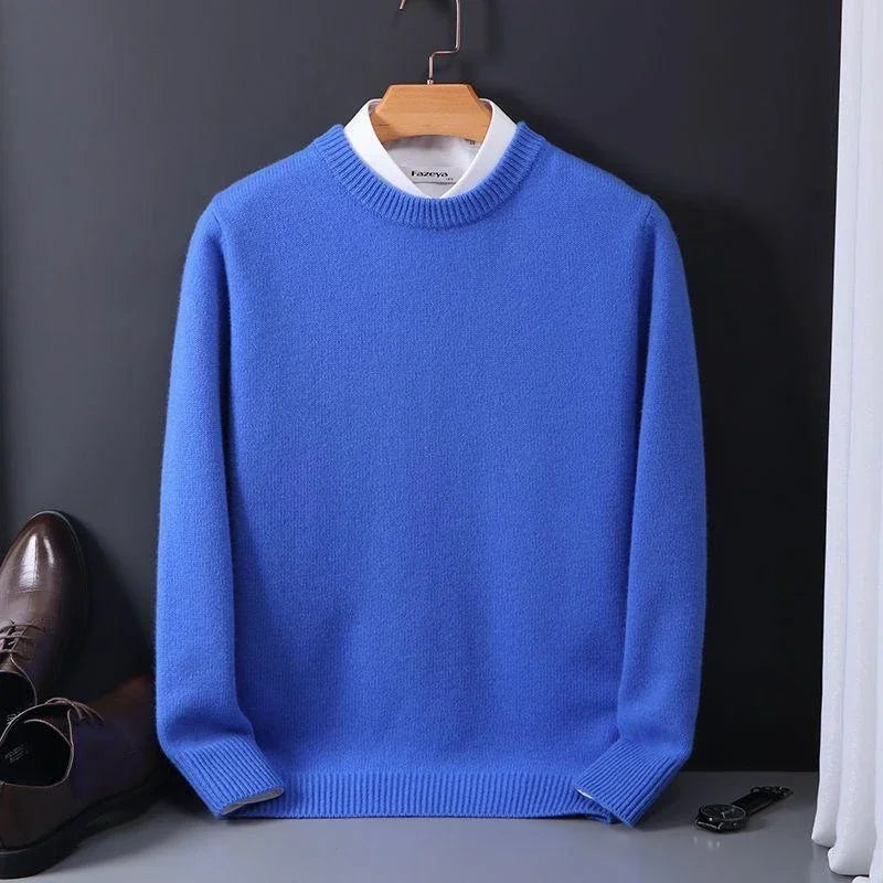 Herren Weicher Kaschmir Pullover - Gestrickter Rundhalsausschnitt