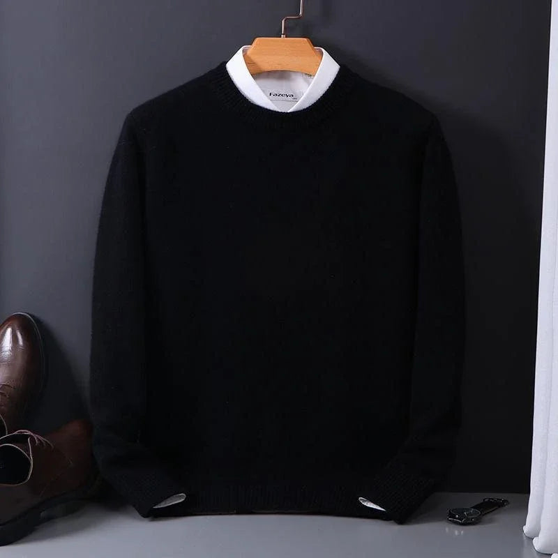 Herren Weicher Kaschmir Pullover - Gestrickter Rundhalsausschnitt