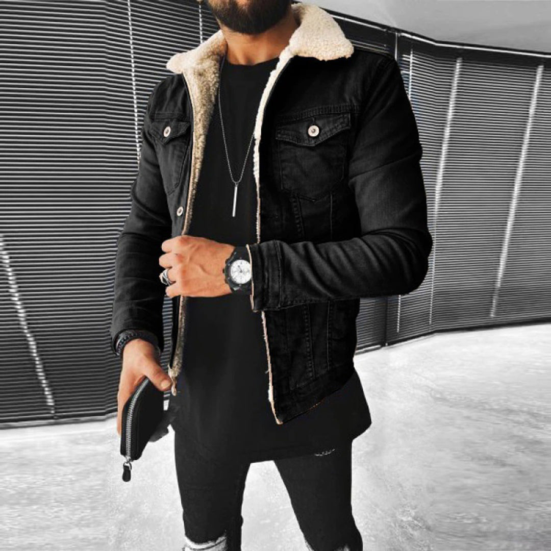 Herren Warme Jeansjacke - Design mit kuscheligem Futter
