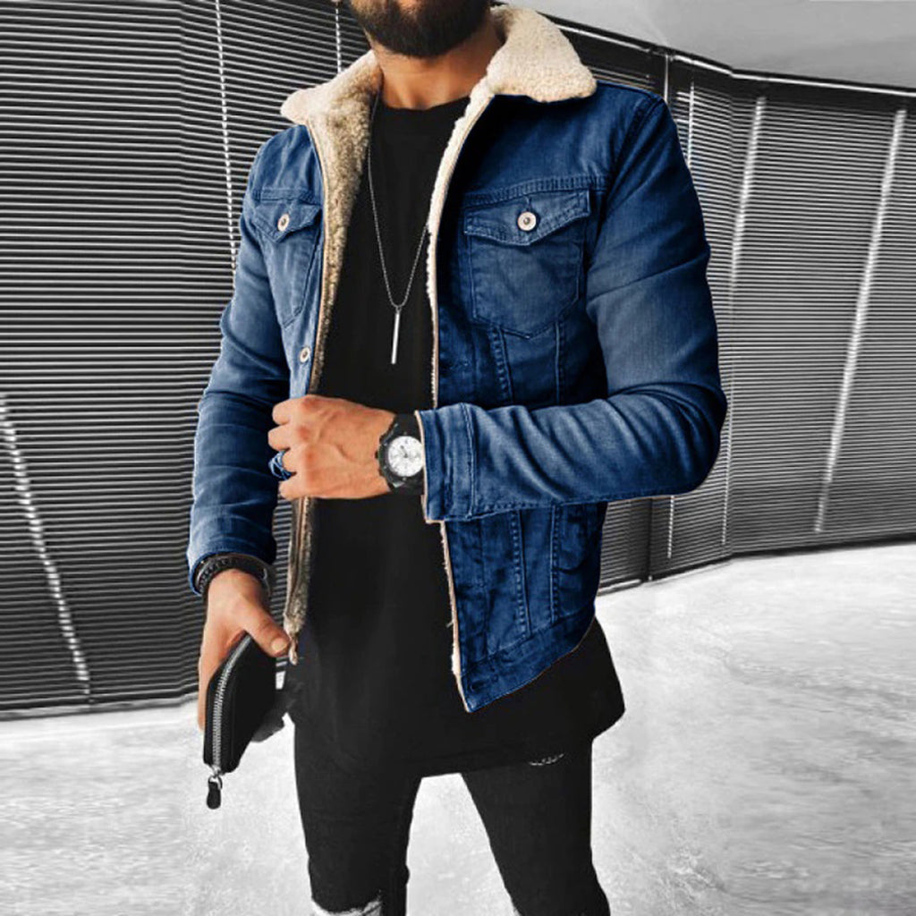 Herren Warme Jeansjacke - Design mit kuscheligem Futter