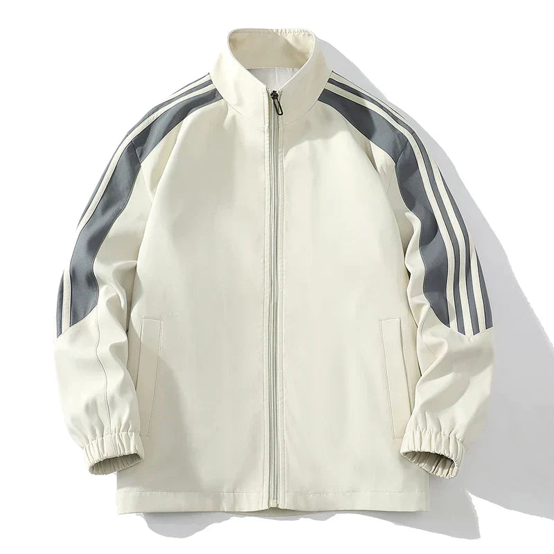 Herren Gestreifter Trainingsanzug Set - Jacke mit Reißverschluss & Jogger