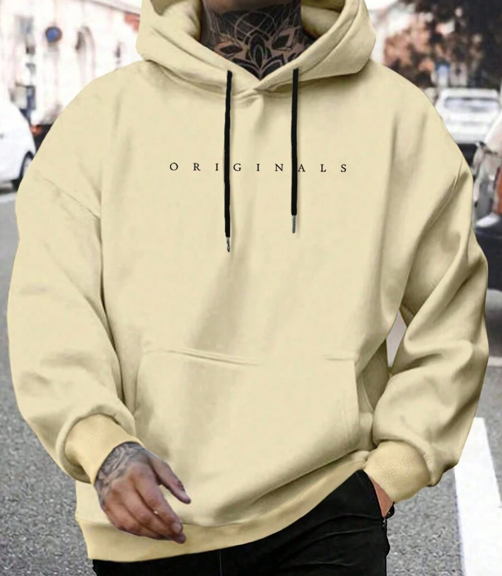 Herren Oversized Hoodie - Mit Grafikdruck und Kängurutasche