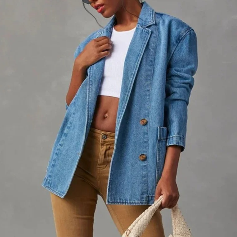 Damen Jeansjacke im Vintage-Stil - Stilvoller Oversized-Schnitt